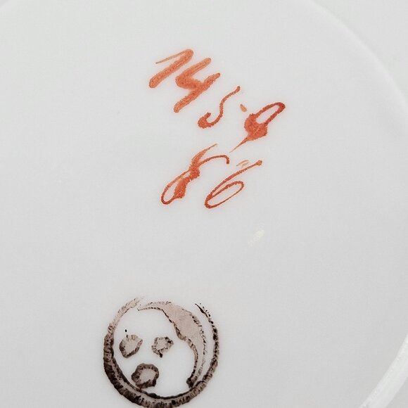 Marx And Gutherz Carlsbad Austria Ceramic Tea Cup Saucer Floral 1459 White Brown - Picture 8 of 9